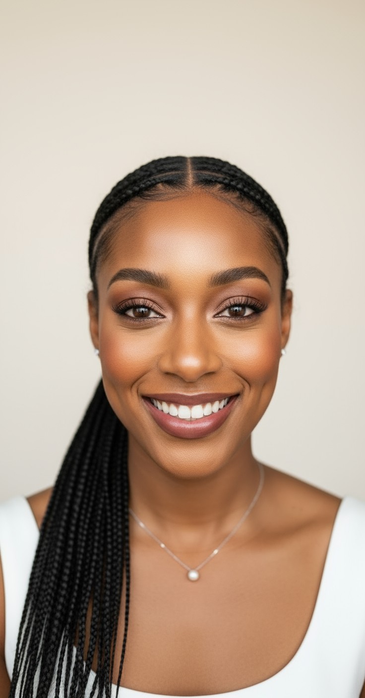 After Sleek Braided Ponytail